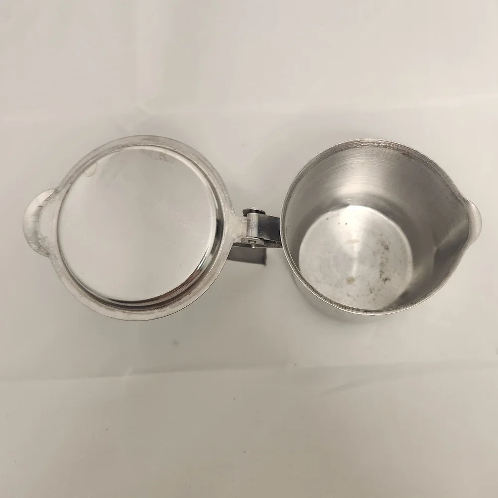 3 1/2” Vintage Stainless Steel Creamer/Syrup Pitcher - Picture 5 of 10